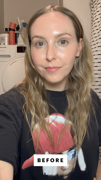 Kinonen before applying the Pureology Hydrate Moisturizing Shampoo and Conditioner